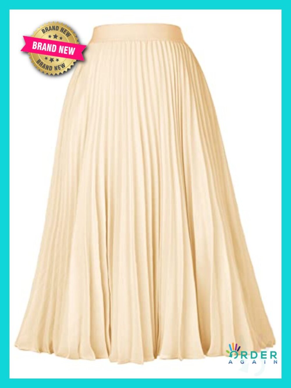 Pleated Midi Chiffon A-Line Skirt High Waist Flared Swing Skirt
